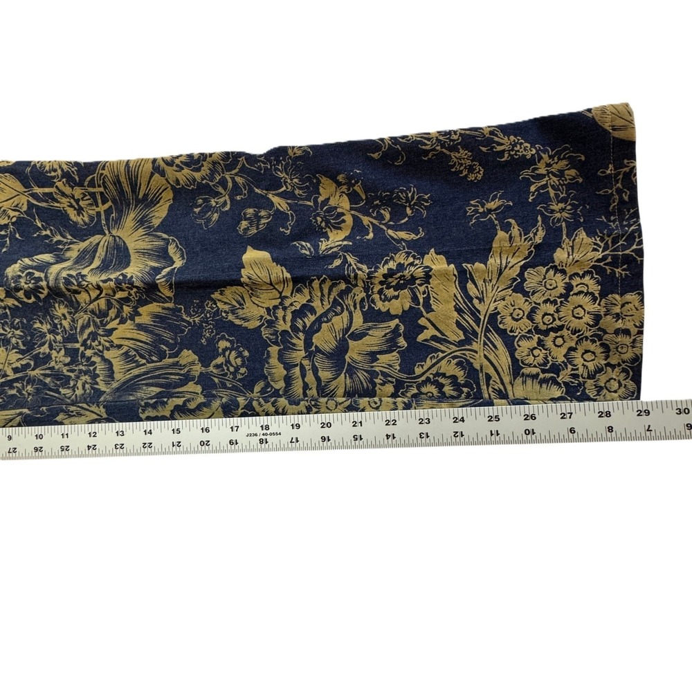 Susan Bristol Jeans Womens 14 Gold Floral Flocked Velvet Denim Capri Vintage 90s - Picture 7 of 12